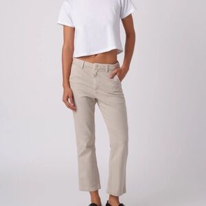 AMO easy crop straight trousers Ivory/cream 25 (fit like 26) NWOT